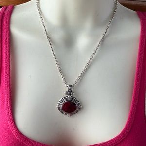 Mexico 925 sterling silver Agate pendant necklace